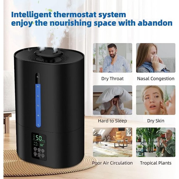 6L Humidifiers for Bedroom Large Room Home, Cool and Warm for Baby - Picture 5 of 9